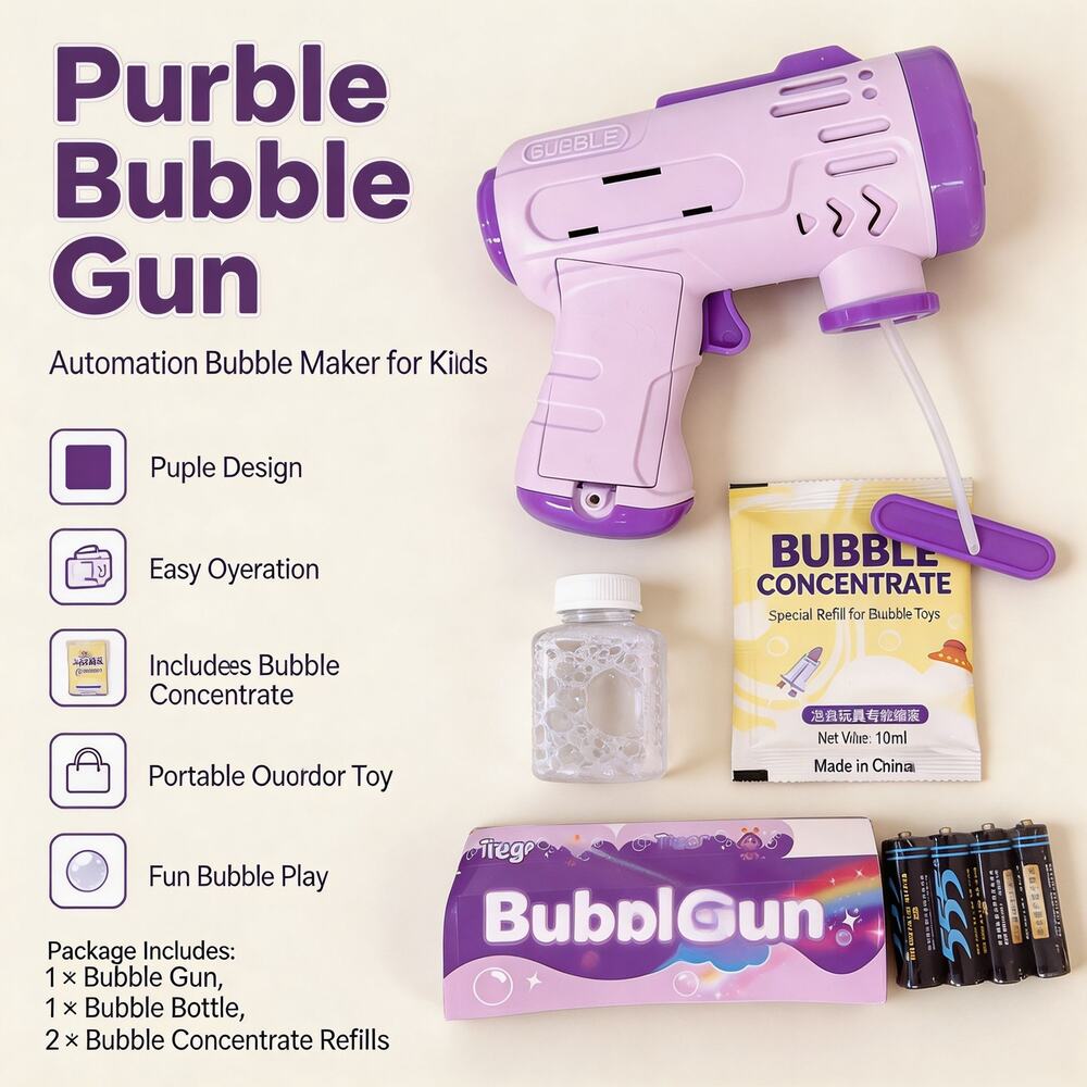 Kids Electric Bubble Gun with Bubble Solution & Stickers